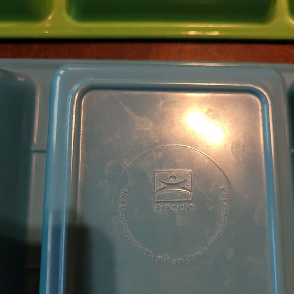 Blue & Green Serving Dishs 3 Section Divided Condiment Dish Not Microwaveable - Picture 3 of 4